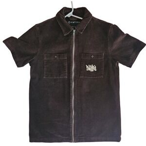 38 BROWN CORDUROY Empyre Circa Full Zip Shirt Men Skater Small Shacket GRAFFITI